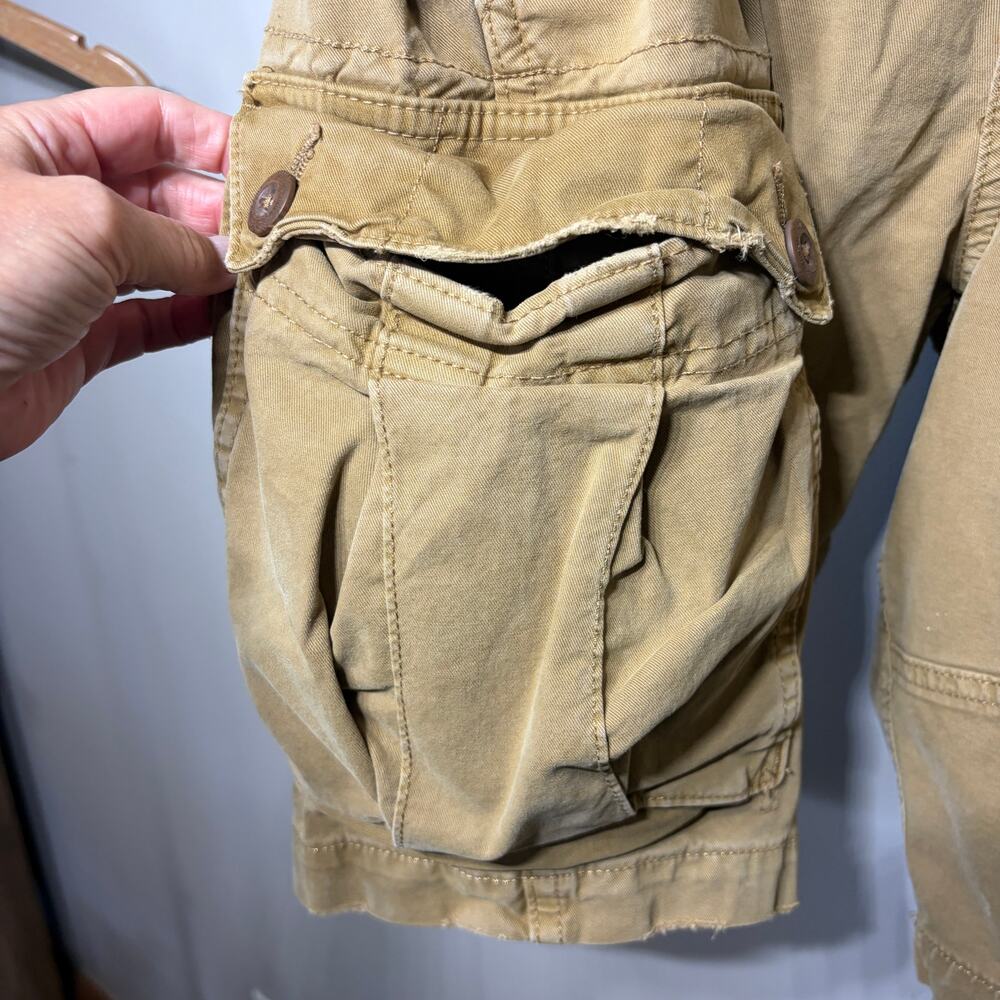 American Eagle Outfitters Shorts Next Level Flex Caramel Brown Cargo Khaki 36 - Picture 3 of 7